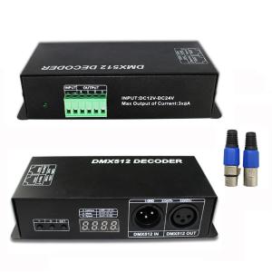 China DC12V~24V RGB RGBW 3CH 4CH DMX512 Decoder with Digital Display DMX to PWM Led Strip Dimmer on sale