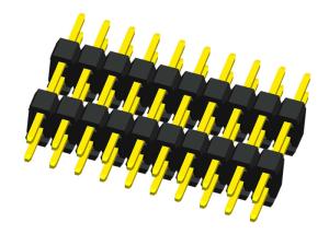 Wholesale Solder 2x20 Pin Header Connector Dual Row 180 Degree Type Double Plastic from china suppliers