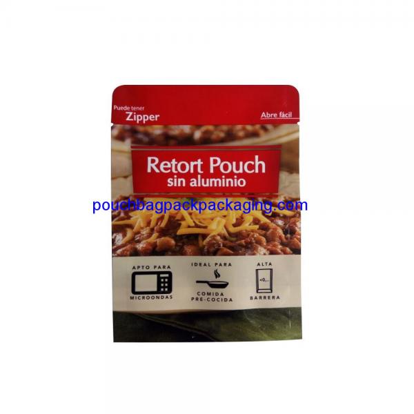 Quality Aluminum stand up retort pouch for meat, retort stand up bags food grade for sale