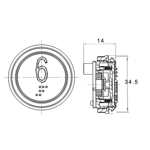 24V Square Elevator Lop Round Push Button Switch Stainless Steel Touchless Lift Call