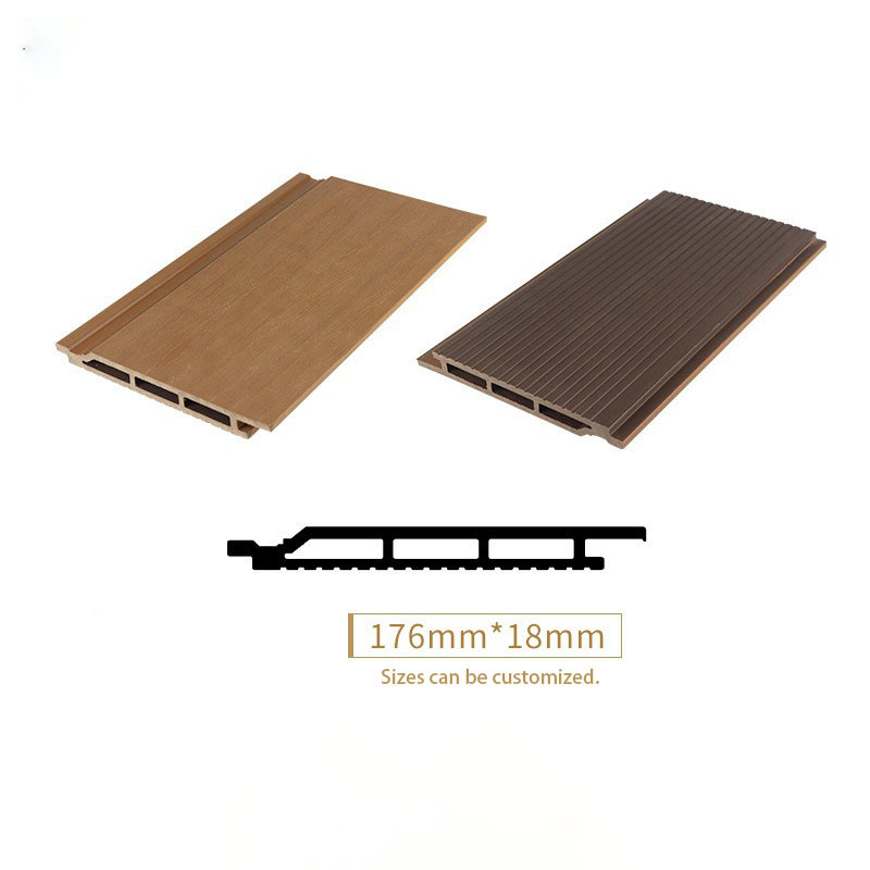 No Fade 176x18mm WPC Cladding Panel For Terrace And Wood Plastic Composite Board Brown For Project