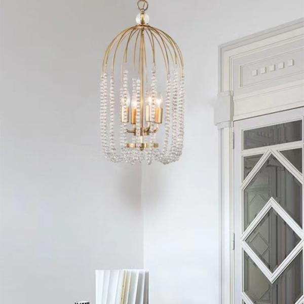 Anti Corrosion K9 Led Crystal Pendant Light Metal Clear AC85 - 265V