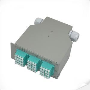 China 12 Ports LC Quad Din Rail Mount Fiber Patch Panel 2 Port Cable Entries on sale
