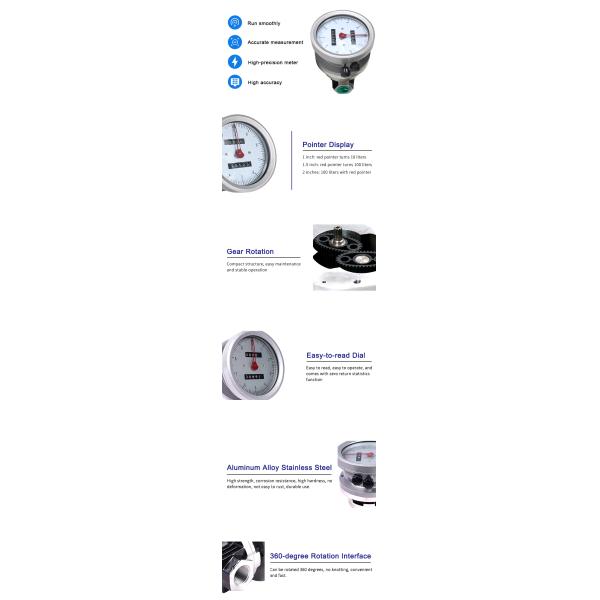 GMF601-C High measurement accuracy Simple structure small size light weight oval gear flowmete