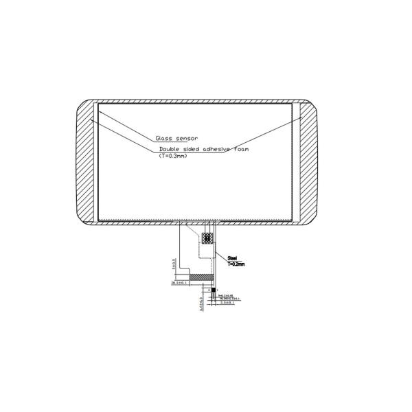 1000cd/m2 LCD Touchscreen Display Customized 7 inch 1024*600 Pixels IPS TFT