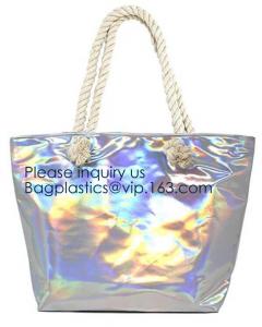 Wholesale Waterproof All Over Printing PVC Coating Tote Shoulder Fabric Shopping Bag With Gusset And Lining,Jelly Clear Plastic PV from china suppliers