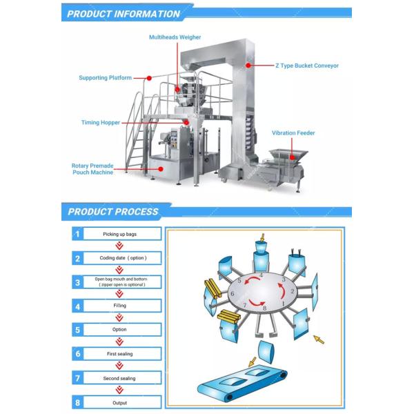 Automatic Zipper Doypack Packing Machine For Chocolate Bean