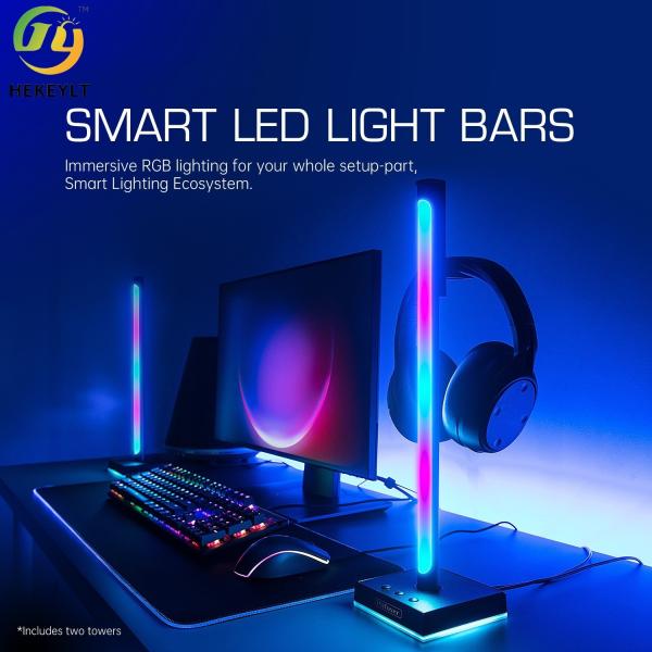 Quality RGB Music Atmosphere Light Multi-Rhythm Mode Computer Tabletop Game Headset Stand Can Be Controlled By APP for sale