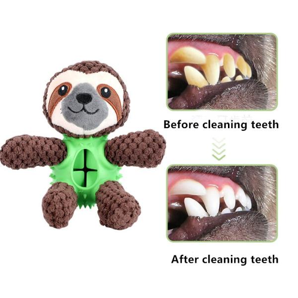 Interactive Sloth Cloth Plush Dog Toy Puzzle Missing Food Teeth Cleaning