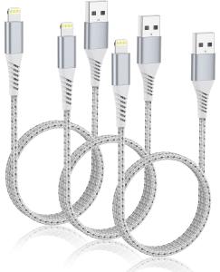 China USB A To Lightning Braided Data Transfer Cable 2FT For Car Fast Charging on sale