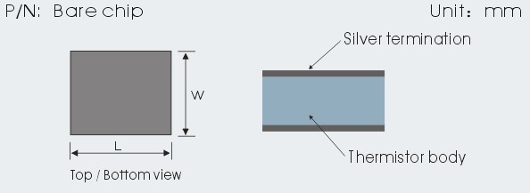 Bare NTC Thermistor Chip Different Sizes Epoxy And Glass Thermistors