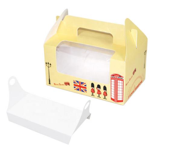 Quality Classic Style Individual Cake Boxes , Window Cake Boxes With Handle for sale