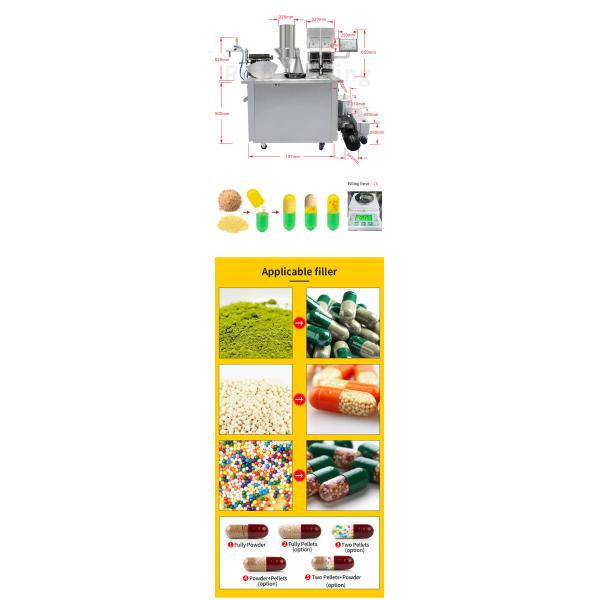 Semi Auto Capsule Filling Machine For Pharmaceutical Size 000 00 0 Capsule