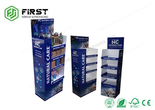 Quality POP Recyclable Cardboard Floor Stand Glossy / Matt Lamination Custom CMYK Printing for sale