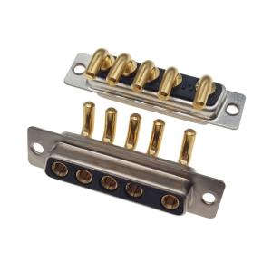 China High Power 5W5 Female 90Degree Dip PCB Mount Type Connector For High Speed Train on sale