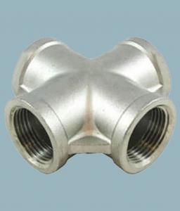 China Carton Box Cross Pipe Fitting Threaded End Type 1/2 Inch Connection Size For Use In Fuel Oil Water And Gas Lines on sale