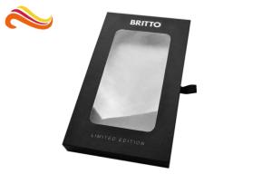 China Matt Black Iphone Case Gift Packaging Box , Custom Offset Printed Gift Packaging Box Transparent Windows on sale