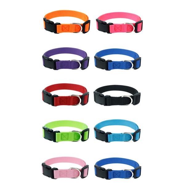 Nylon Dog Collar Secure Comfortable Pet Management multiple colors custom