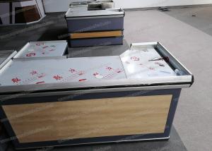 China 2.5M Supermarket Checkout Counter With Belt 60CM Retail Shop Desk on sale