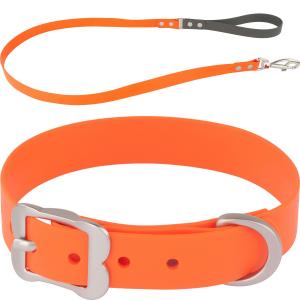 Wholesale Vivid PVC Orange Waterproof Dog Collars , Waterproof Dog Training Collar from china suppliers