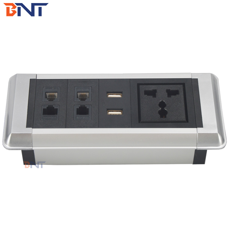 Smart office table mount multi function desk power data socket with USB charger
