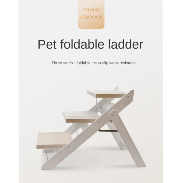 Non Slip 70cm Dog Step Ladder 3 Layers Wooden Wear Resistant