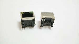 China 1051-208001 90 Degree RJ45 Single Port With LED Shielded PBT Black on sale