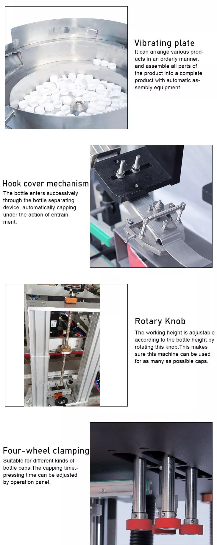 Pneumatic Screw Automatic Capping Machine Feeding Servo