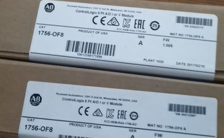 CONTROLLOGIX 1756-OF8 ROCKWELL ALLEN BRADLEY PLC 8 PT A/O I OR V MODULE