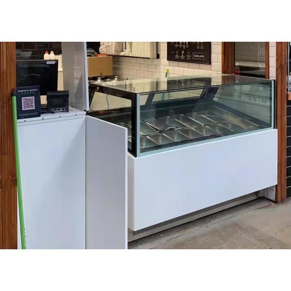 Ultra Low Temperature Ice Cream Display Freezer With Customized Light Box Or Marble Base