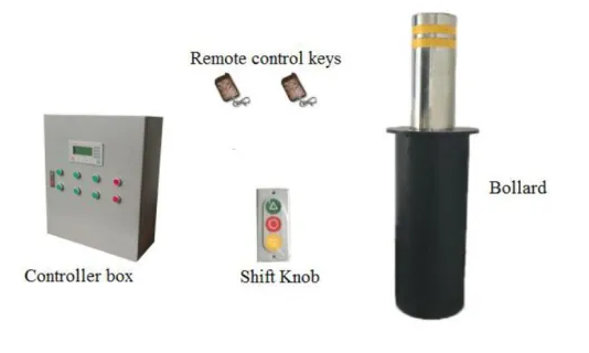 Hydraulic Automatic Rising Bollards Stainless Steel Security Gate System