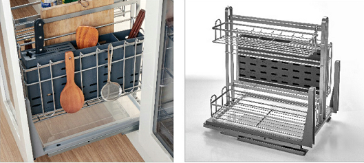 Full Extention Hook On Storage Modern Kitchen Accessories Multipurpose Drawer Basket