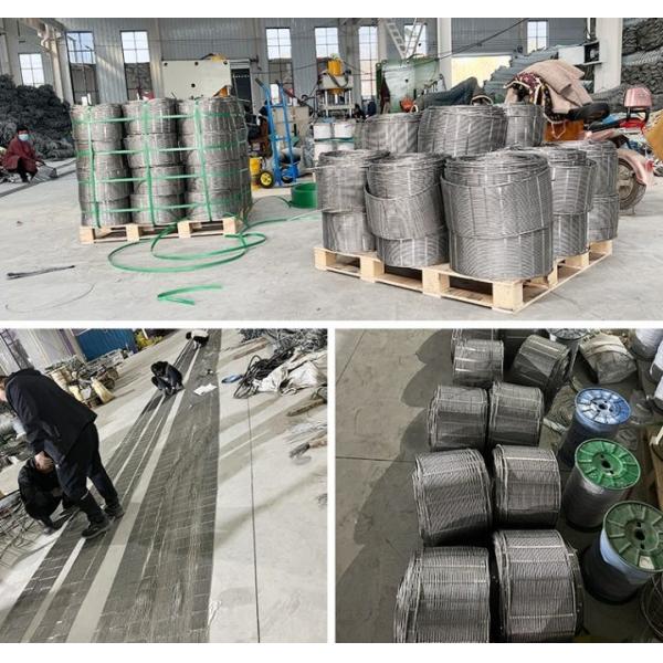 Black Oxidation Stainless Steel Wire Rope Mesh 50x50mm