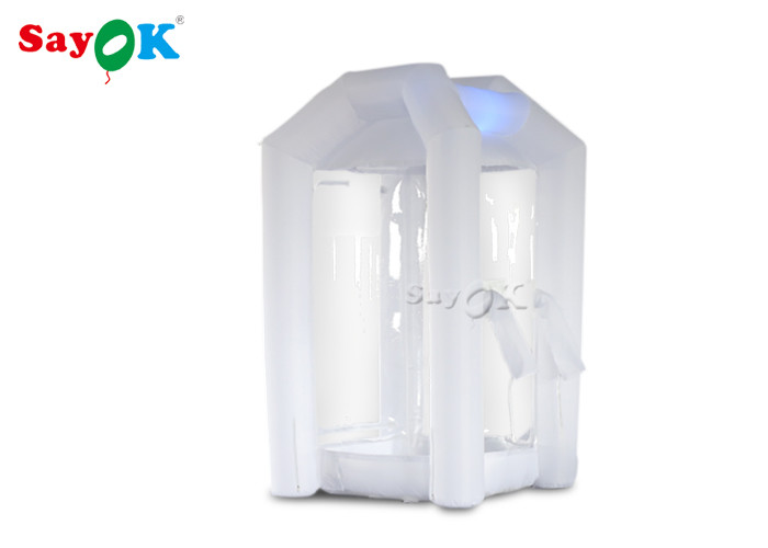 Wholesale 1.5*1.5*2.5m Custom Inflatable Products White Inflatable Money Machine Booth For Business from china suppliers
