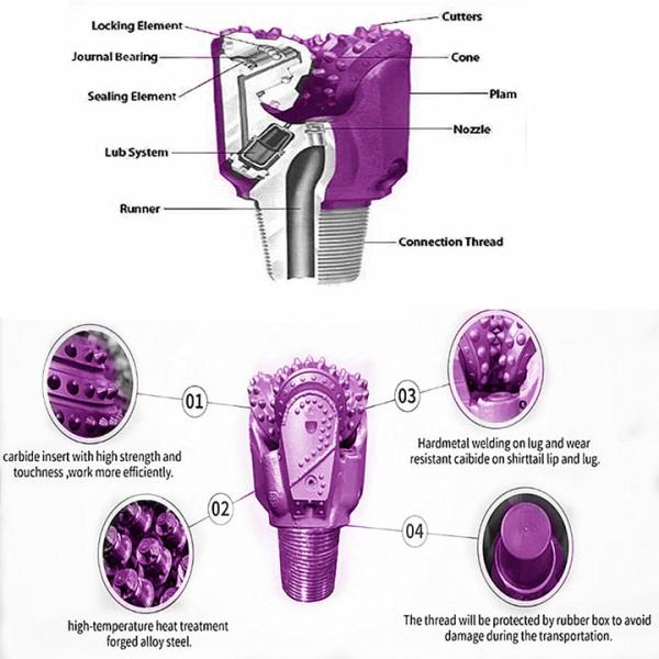Tricone Drill Bits Wear Resistant Materials Mining Machinery Parts Rock Drilling Bit
