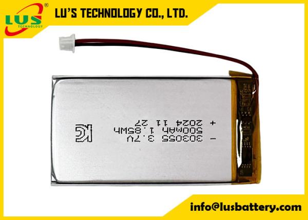 Quality Lithium Ion Polymer Battery 3.7V500mAh Lp303055 Polymer Lithium Ion Battery 500mAh Customized for sale