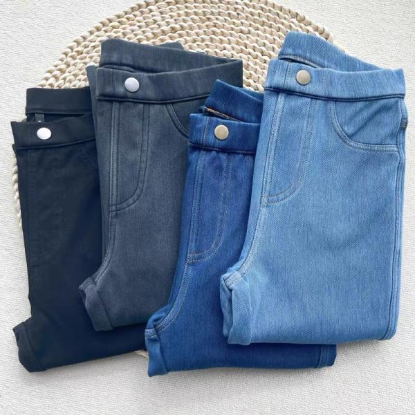 Woven Jersey Knitted Denim Fabric For Leggings 188cm 74 Inch