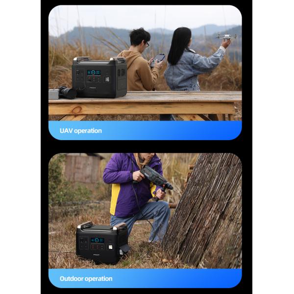 AC Adaptor Pure Sine Wave Portable Camping Solar Power Station 2000w