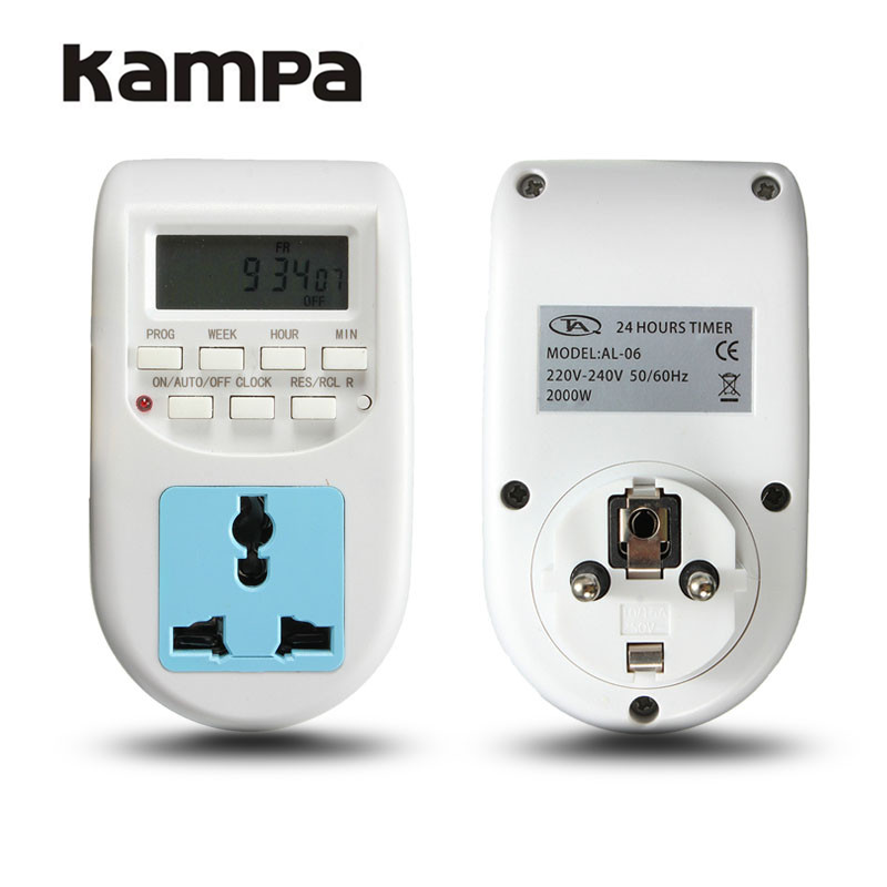 220V-240V Timer Programmable Electronic Timer Socket Digital Timer EU Plug