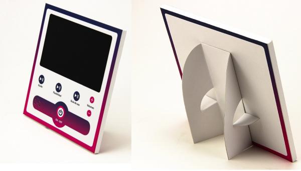 Quality counter top cardboard vdieo screen display with 7 inch LCD screen for sale