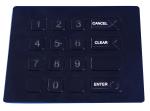 16 keys weather proof industrial black backlit metal numeric USB keypad with dot