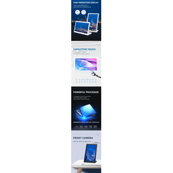 L Shaped Desktop Touch Screen Monitor RK3566 Android 11OS Tablet PC With wifi POE LED Light Bar