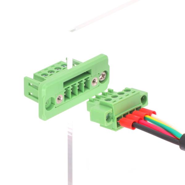 Quality 3.81mm pitch Feed Through Flange Screw Terminal Blocks Interlocking for sale
