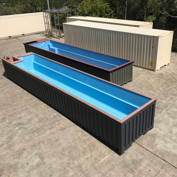 Quality 40FT Prefab Customized Size And Color Container Swimming Pool By Steel Material With Electrical And Plumping System for sale