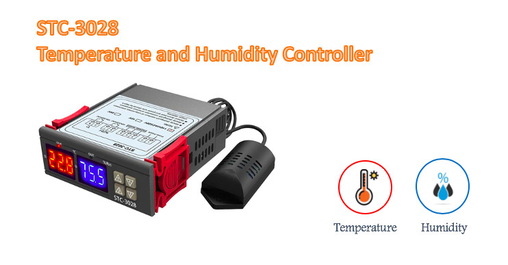 STC-3028 Digital Thermostat Controller Dual Display 75*34*85mm