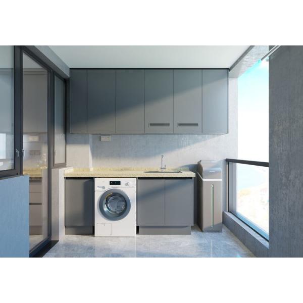 OEM Modern Laundry Cabinet Waterproof Cabinet For Balcony With Washing Machine Slot