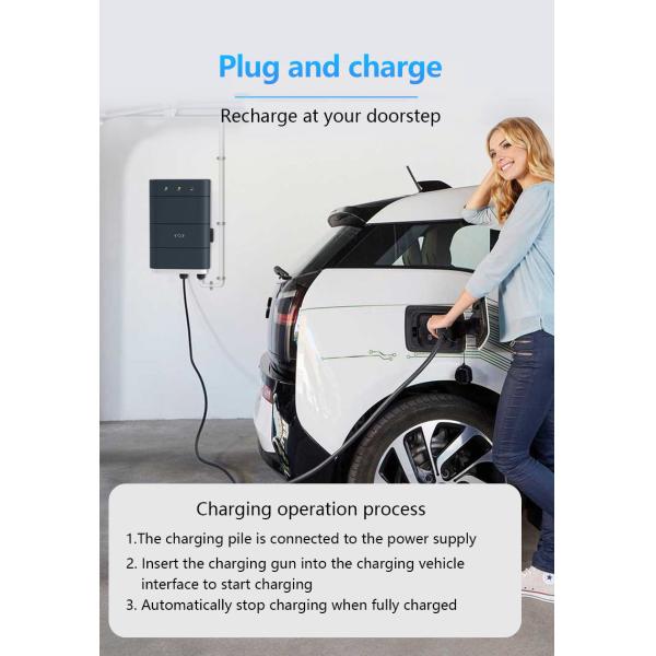 Level 2 32A LED LCD AC EV Charger Station 7KW Single Phase GBT Connection