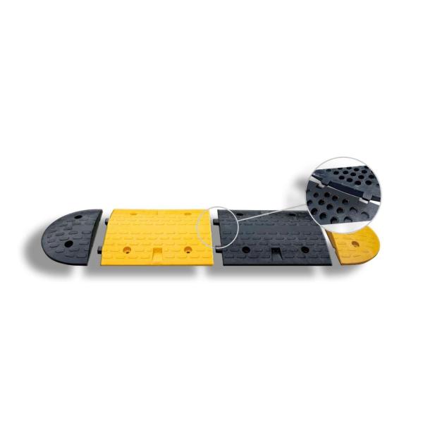 Quality Removable Rubber Speed Bump Black And Yellow For Traffic Control Enhanced Safety for sale