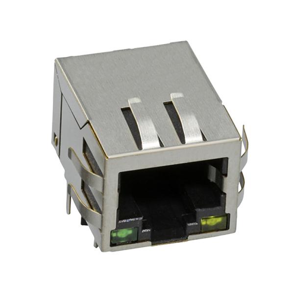 Quality Single Port Tab Down 8 Pin Female RJ45 PCB Connector With Filter Ethernet for sale