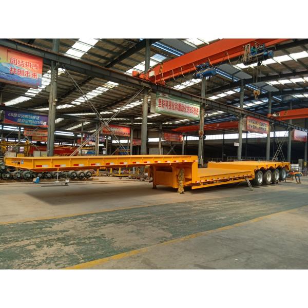 Semi-Trailer 4 Axles 13.73m 75 Tons 80ton Lowbed Flat Low Bed Loader in Qatar